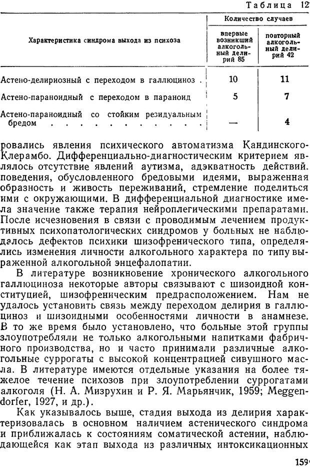 📖 DJVU. Алкоголизм и алкогольные психозы. Банщиков В. М. Страница 159. Читать онлайн djvu