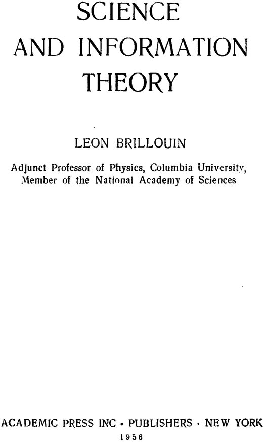 📖 Наука и теория информации. Бриллюэн Л. Читать онлайн pdf