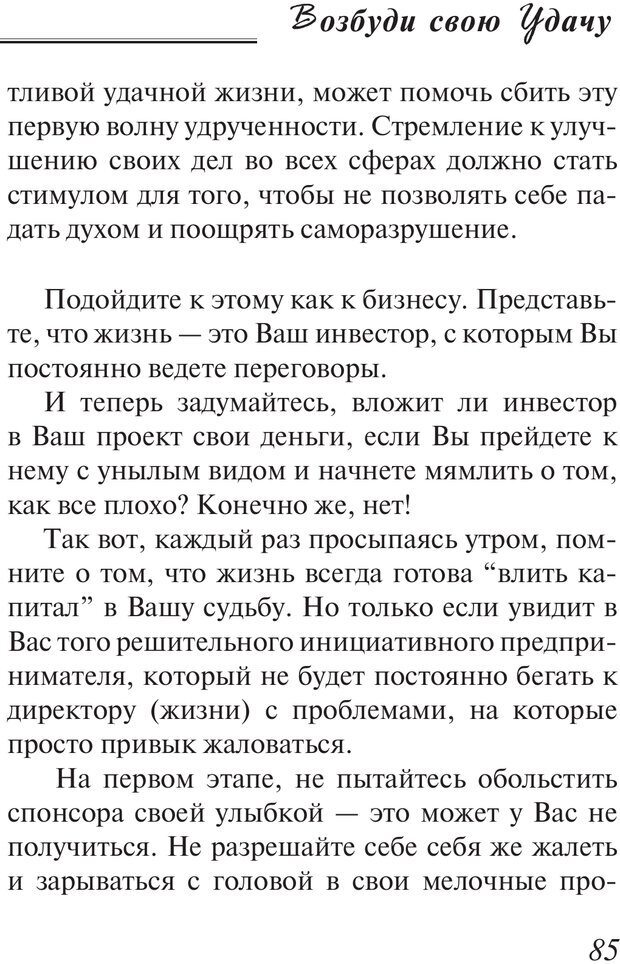 📖 PDF. Возбуди свою удачу. 7 правил настоящего успеха. Рай О. Страница 84. Читать онлайн pdf