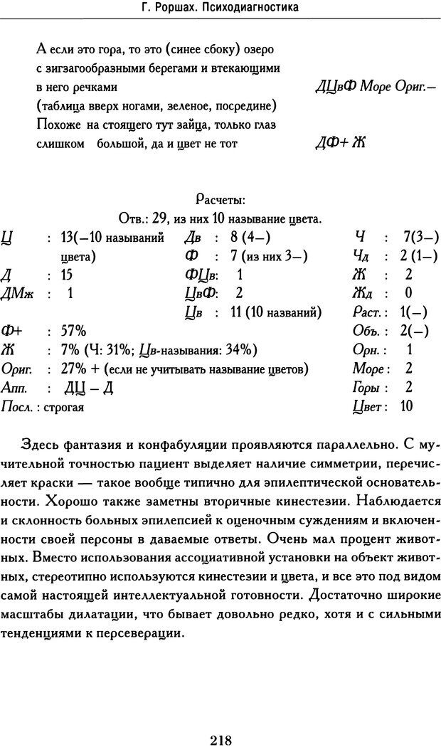 📖 DJVU. Психодиагностика. Роршах Г. Страница 215. Читать онлайн djvu