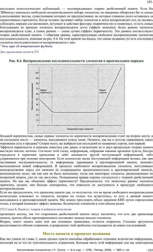 📖 PDF. Когнитивная психология. Солсо Р. Страница 182. Читать онлайн pdf